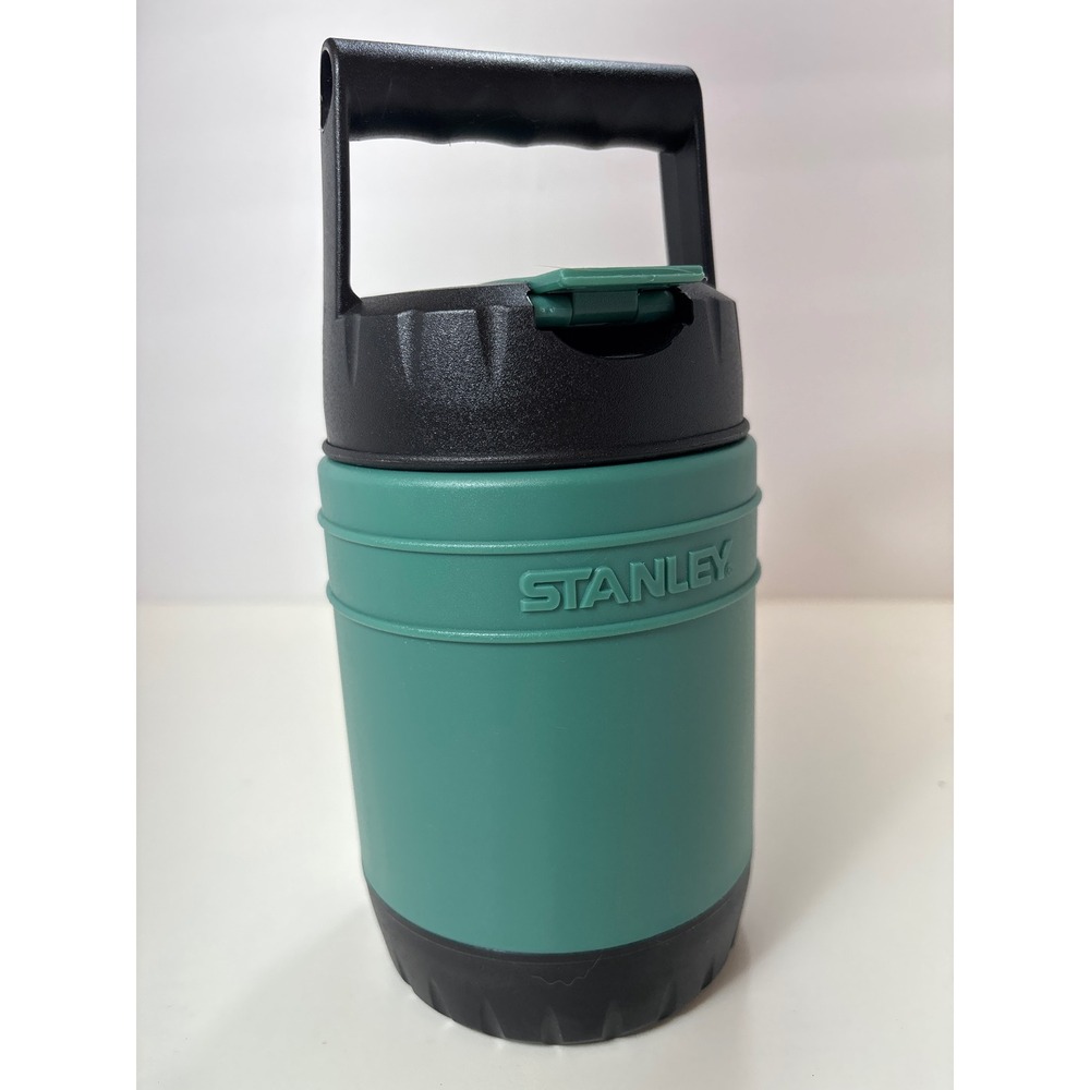 Stanley Aladdin Insulated Soup‎ Food Jar Thermos 10oz Green Black Folding Spoon - Picture 1 of 12